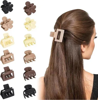 Produktbild von 12 Stück kleine Haarklemmen - matte Klemklips - für Damen und Mädchen - Haarclipset für feines Haar