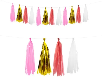 Produktbild von Oblique Unique Tassel Girlande Quasten Papier Streifen Geburtstag Hochzeit Party Deko - Mix 2