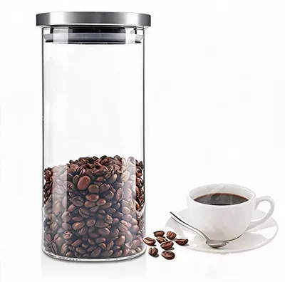 Vorratsglas 1000 ml, Borosilikatglas, luftdicht, Edelstahldeckel