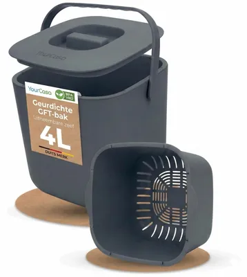 Image de Poubelle de cuisine organique de 4 litres avec filtre amovible