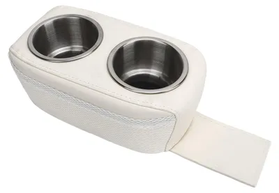 Obrázek produktu pro Držák na nápoje Pontoon s dvojitým držákem z nerezové oceli – přenosný držák na láhve pro karavany, jachty, lodě a auta – bílý