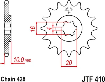 Image de Roue Dentée Avant Pour Moteur. En Acier