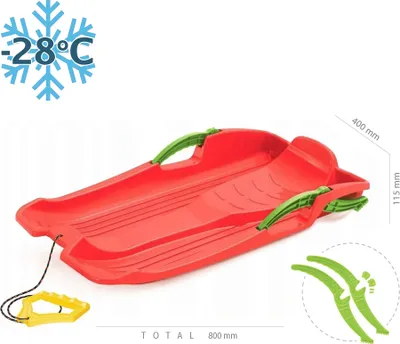 Image de Isrhor-1788C Luge Plastique Avec Frein Hornet Red