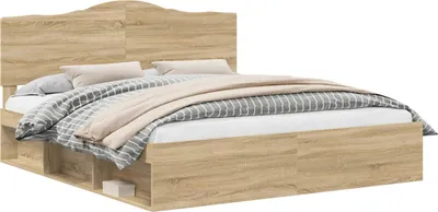 Imagen del producto de vidaXL: Estructura de cama Sonoma, 200 x 200 cm, madera maciza de pino