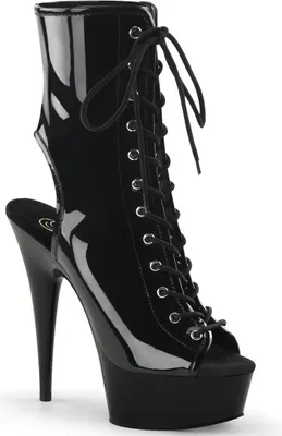 Produktbild von DELIGHT-1016 Damen Booties von Pleaser, Schwarz Glanz , EU 42, US 12