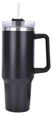 Obrázek produktu pro Pronett XJ5555 Termohrnek s uchem a brčkem, nerez, 1200 ml, černý
