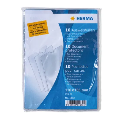 Obrázok produktu pre HERMA 10 Dokumentenhüllen transparent 11.0 x 15.5 cm
