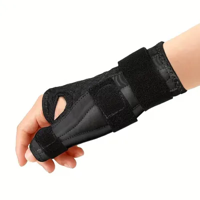 Produktbild von Daumenbandage mit Handgelenkstütze, verstellbare Daumenschiene mit Doppelstütze, atmungsaktiv & stabilisierend