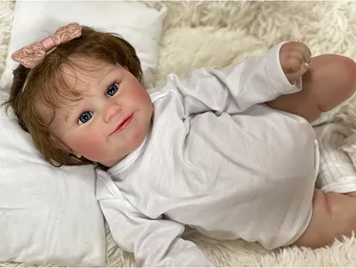 Zdjęcie produktu dla 50 cm realistyczna, wstępnie pomalowana lalka noworodka Maddie Skóra 3D widoczne żyły odrodzona lalka ręcznie malowana wysokiej jakości lalkami Genesis