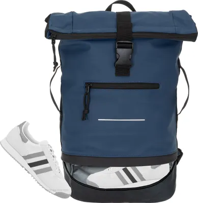 Produktbild von Kurierrucksack Herren Jungen Rucksack Plane Time Bag COMP 25 L Roll-Top Freizeitrucksack Geheimfach Brustgurt Laptoprucksack Bodenfach 12823 Bi Color BS (blau-schwarz)