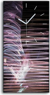 Produktbild von Wanduhr Bürouhr Leinwand Bild Geräuschlos 30x60 fraktales Kunst - weiße Hände