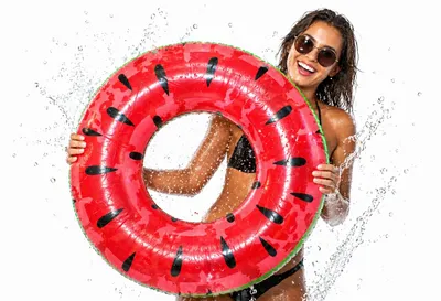 Zdjęcie produktu dla Koło Dmuchane Do Pływania Arbuz Ponton Watermelon 80 Cm Basen Plaża