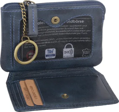 Produktbild von Echtleder Schlüsseltasche, blau