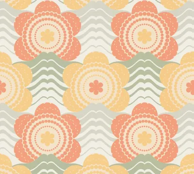 Image de Papier peint intissé 39539-4 Retro Chic fleurs orange