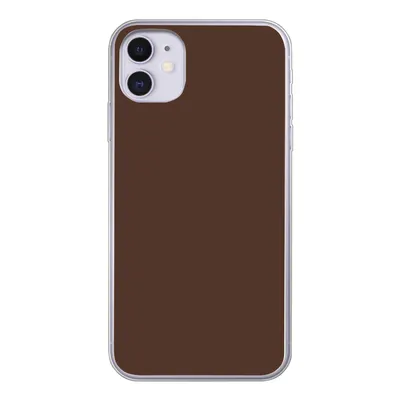 Produktbild von MuchoWow® Handyhülle Schutzhülle Hülle für iPhone 11 Braun - Dunkel - Farben Silikon Softcase Handy Hülle - Handytasche