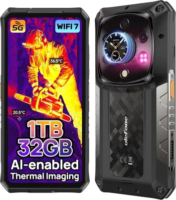 Produktbild von Ulefone Armor 28 Ultra 5G Outdoor Handy AI Smartphone mit Wärmebildkamera 32GB+1TB Dimensity 9300+ Android 15, 10600mAh/120W 6.67” AMOLED IP68/WiFi 7