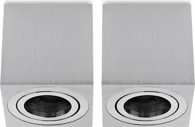 Produktbild von Sweet LED 2xAufbaustrahler eckig GU10 rund Aluminium Decken Aufbauspot 84mm 230V