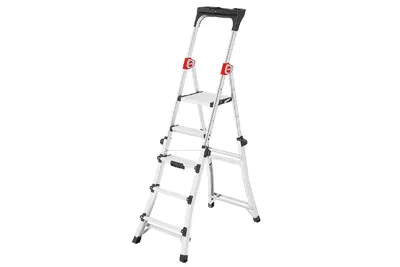 Zdjęcie produktu dla Aluminiowa teleskopowa drabina dwustopniowa HAILO D100 TL TopLine 2x4 do 2x6 stopni