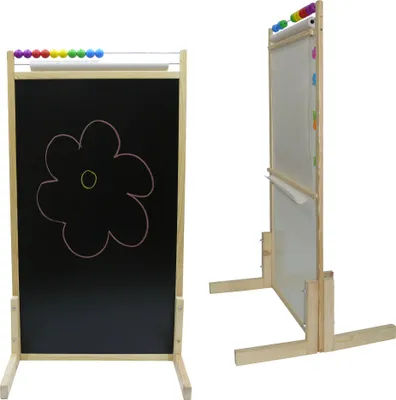 Obrázek produktu pro Dětská magnetická tabule 4v1 přírodní - výška 111 cm