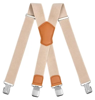 Zdjęcie produktu dla Szelki męskie X - 4 metalowe klipsy - Regulowane, uniwersalny rozmiar