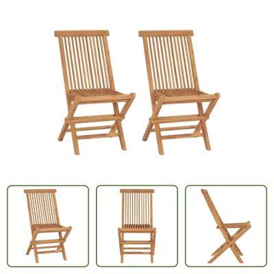 Produktbild von The Living Store Klappbare Gartenstühle 2 Stk. Massivholz Teak