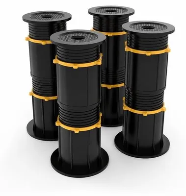 Productafbeelding van JustValue verstelbare steunpoten - set van 4 - 21,3 tot 33 cm - voor meubels en apparaten - zwart
