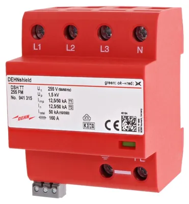 Produktbild von DEHN Kombi-Ableiter DSH TT 255 FM 3-p.TN-S-Systeme