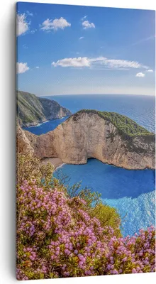 Produktbild von Bild auf Leinwand - Leinwandbild - Meer Sommer Blume - 45x80cm - Wand Bild - Wanddeko - Wandbilder - Leinwanddruck - Bilder - Kunstdruck - Wanddekoration - Leinwand bilder - Wandkunst - PA45x80-3741
