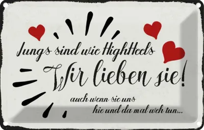 Produktbild von vianmo Blechschild 12x18 cm Jungs sind Kinder Teens Spruch Zitat wie Highheels wir Witz Humor Lustig Spaß Kids