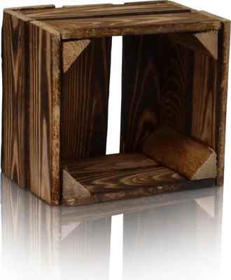 Produktbild von CHICCIE Holzkiste Geflammt Im Vintage Look 22x20x15 - Holzkisten Weinkisten Obstkisten Regale Kisten