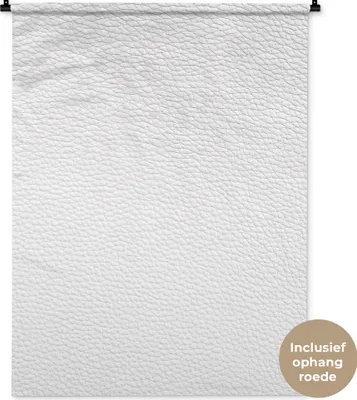 Produktbild von MuchoWow® Wandteppich Wandbehang Leder - Strukturiert - Leder-Optik - Weiß 90x120 cm Tapisserie Dekoration Wandtuch - Wanddeko