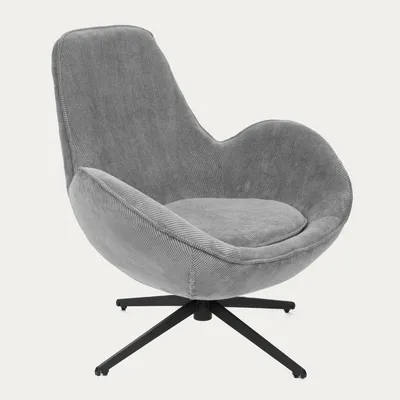 Produktbild von HOMLA Drehsessel LUNAIRE in TEDDY BOUCLÉ Stoff grau 86x76x87 cm