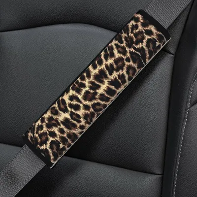 Obrázok produktu pre Poťahy na bezpečnostné pásy do auta, 2 kusy, s motívom leoparda, univerzálne, vhodné na ramenné pásy, polstrovanie pre vozidlá a SUV