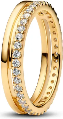 Image de Bague pour femme de PANDORA Timeless, or IP, zirconium