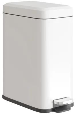 Productafbeelding van Metalen afvalbak, 5 liter inhoud, met voetpedaal, inclusief binnenemmer, wit