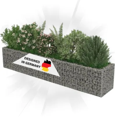 Produktbild von DELUKE® Gabionen Hochbeet ROON aus Stahl | 270×50×50cm | Steinkorb Gabionengitter Ziergabione Steingabione Drahtkorb befüllbar