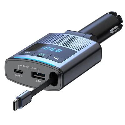 Produktbild von Bluetooth FM Transmitter Auto 90W, KFZ Ladegerät USB-C mit Bluetooth 5.4, PD Schnellladung und Freisprecheinrichtung für iPhone, Samsung und 12V/24V Fahrzeuge
