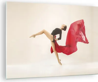 Produktbild von Bilder auf glas - Einteilig - Ballerina Tanz Rot - 70x50cm - Glasbilder - Wandbilder - Bilder - zum Aufhängen bereit - Wanddekoration aus Glas - Glas Bilder - Wandbild auf Glas - GAA70x50-4437