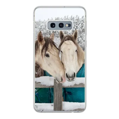 Produktbild von MuchoWow® Handyhülle Schutzhülle Hülle für Samsung Galaxy S10e Pferde - Decke - Schnee Silikon Softcase Handy Hülle - Handy