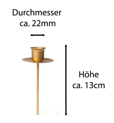 Produktbild von Novaliv 4x Stabkerzenhalter Weihnachtskranz GOLD Kerzenpick Kerzenständer für Stabkerzen Kerzentülle Metall Kerzenständer Kerzenpin Adventskranzkerzenhalter Kerzenpick Kerzenhalter für Kränze