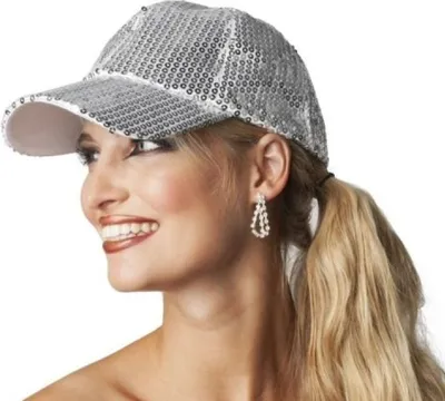 Produktbild von Ma230838 weiß Pailletten Basecap Schirmmütze
