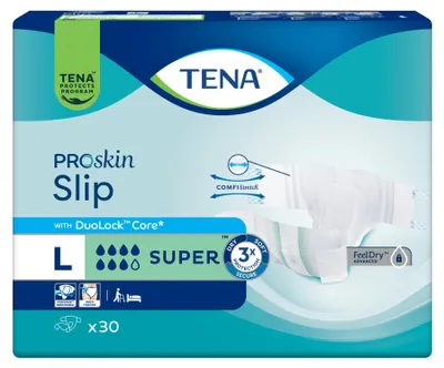 Produktbild von TENA Slip Super Inkontinenzslip – Größe L – 30 Stück