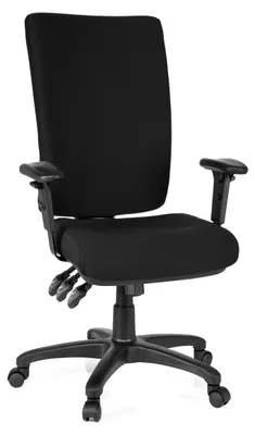 Produktbild von hjh OFFICE Profi Bürostuhl ZENIT HIGH Ergonomischer Schreibtischstuhl mit Armlehnen (höhenverstellbar) Stoff Schwarz Drehstuhl für Büro, Zuhause