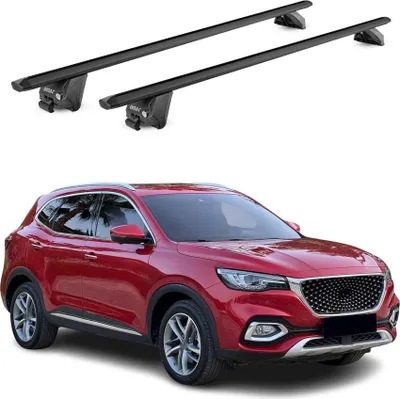 Image de Barres de toit transversales pour MG EHS 2018-2025 Alu Noir 2 pièces ABE