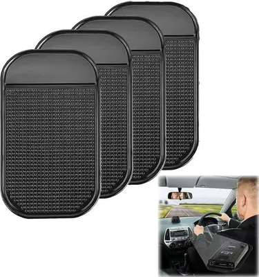 Obrázek produktu pro Protiskluzové podložky pro smartphone a auto, sada 4 ks, 14 x 8 cm, na palubní desku