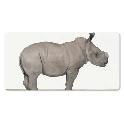 Produktbild von MuchoWow® Schreibtischunterlage Rhinozeros - Tiere - Jungen - Mädchen 80x40 cm - XXL Mauspad - Gaming Mauspad