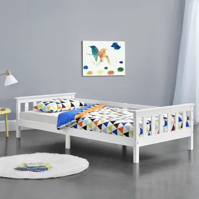 Obrázok produktu pre Detská posteľ Nuuk s úložným priestorom 90x200 cm Posteľ pre mladých do 100 kg s lamelovým rámom Poschodová posteľ Borovica biela