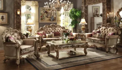 Image de Ensemble de canapés 3-2 places, style classique, pour un salon. Canapés, divans, sofa rembourré