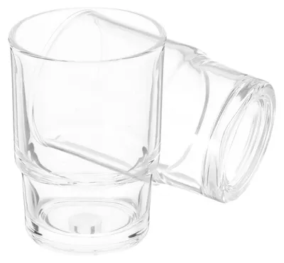 Produktbild von Zahnputzbecher Glas Transparent 2er Set 9,8x7x7 cm Freistehend für Mundspülung & Zahnbürsten