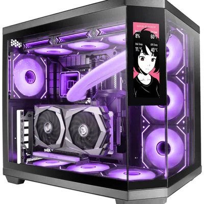 Produktbild von Mars Gaming MC3TCORELCD, Midi Tower, PC, Schwarz, ATX, micro ATX, Mini-ITX, Gehärtetes Glas, Gaming